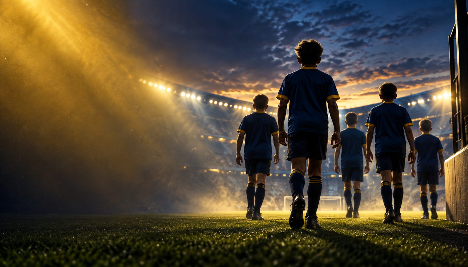 Match poster: EC Revolution U13 Boys Blue walking out under the floodlights